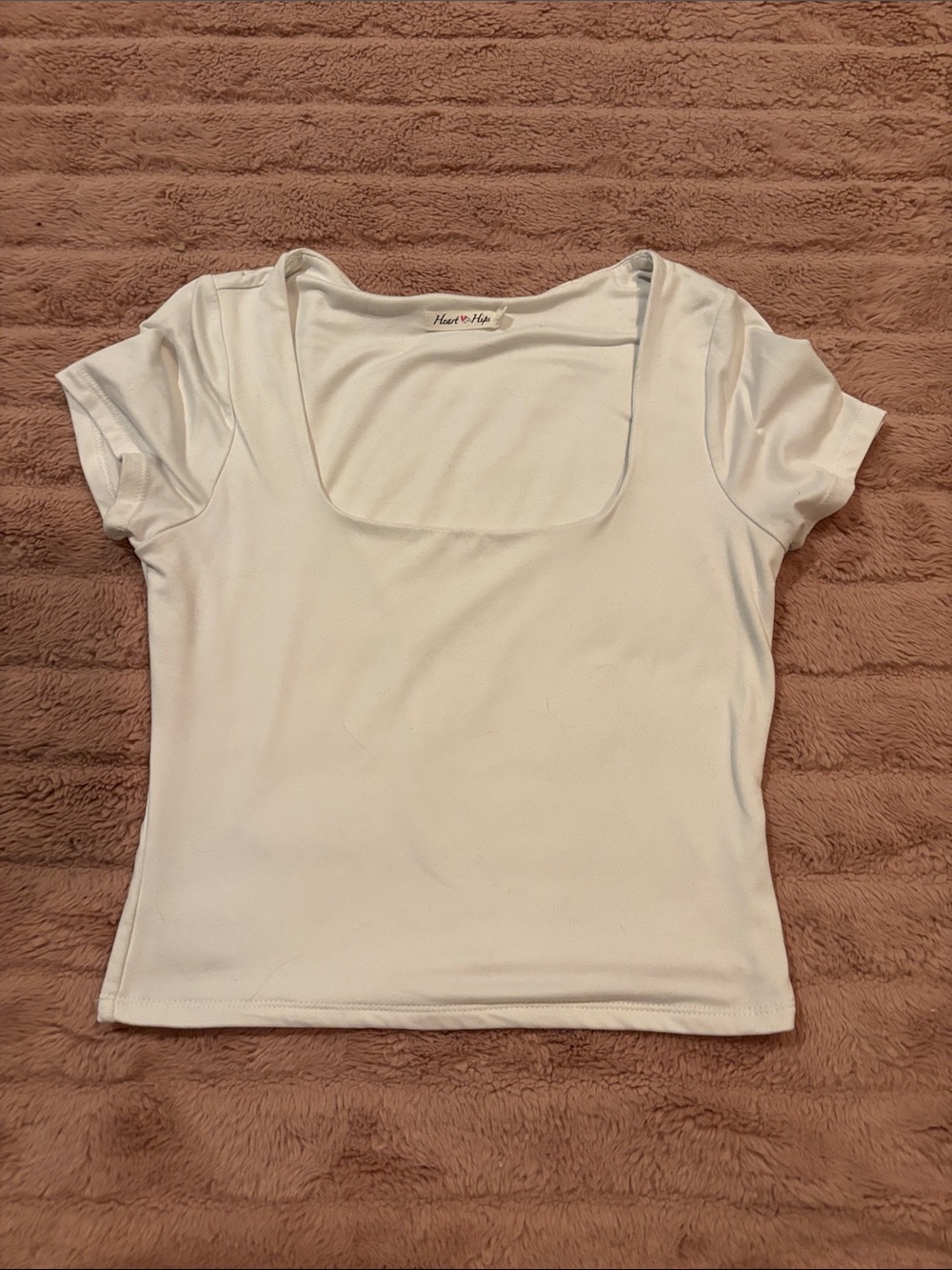 White Squared Neck Shirt (size S)
